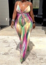 (Plus Size)(Pink)2023 Styles Women Sexy&Fashion Spring&Summer TikTok&Instagram Styles Print Strap Jumpsuit