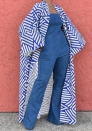 (Blue,Only Coat)2024 Styles Women Sexy&Fashion Sprint/Summer TikTok&Instagram Print Open Coats