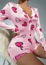 (Real Image)2024 Styles Women Sexy&Fashion Sprint/Summer TikTok&Instagram Print Long Sleeve Front Button Romper
