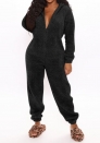 (Black)2024 Styles Women Sexy&Fashion Sprint/Summer TikTok&Instagram Loungwear Hoodie Long Sleeve Jumpsuit