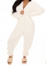 (White)2024 Styles Women Sexy&Fashion Sprint/Summer TikTok&Instagram Loungwear Hoodie Long Sleeve Jumpsuit