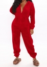 (Red)2024 Styles Women Sexy&Fashion Sprint/Summer TikTok&Instagram Loungwear Hoodie Long Sleeve Jumpsuit