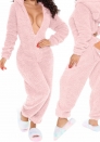 (Pink)2024 Styles Women Sexy&Fashion Sprint/Summer TikTok&Instagram Loungwear Long Sleeve Hoodie Jumpsuit