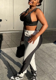 (Only Long Pants)2021 Styles Women Fashion INS Styles Fashion PU Long Pants