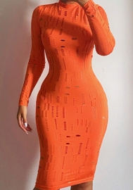 2021 Styles Women Fashion INS Styles Fashion Long Sleeve Midi Dress