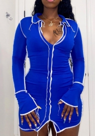 2021 Styles Women Fashion INS Styles Fashion Long Sleeve Mini Dress