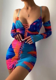 2021 Styles Women Fashion INS Styles Fashion Long Sleeve Mini Dress