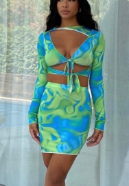 2021 Styles Women Fashion INS Styles Fashion Long Sleeve Mini Dress