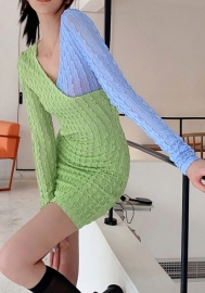 2021 Styles Women Fashion INS Styles Fashion Long Sleeve Mini Dress