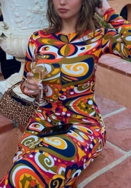 2021 Styles Women Fashion INS Styles Fashion Long Sleeve Maxi Dress