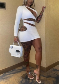 2021 Styles Women Fashion INS Styles Single Long Sleeve Mini Dress