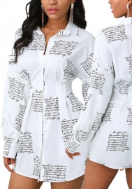 2021 Styles Women Fashion INS Styles Fashion Print Shirt Dress