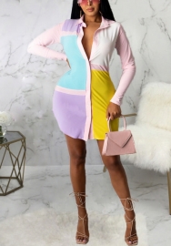 2021 Styles Women Fashion INS Styles Fashion Print Shirt Dress