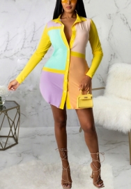 2021 Styles Women Fashion INS Styles Fashion Print Shirt Dress