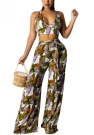 2021 Styles Women Fashion INS Styles Fashion Print Two Pieces Set
