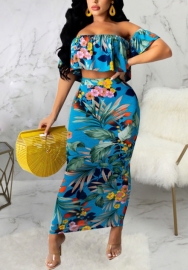 2021 Styles Women Fashion INS Styles Fashion Print Maxi Dress