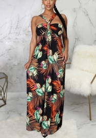 2021 Styles Women Fashion INS Styles Fashion Print Maxi Dress