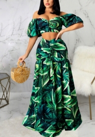 2021 Styles Women Fashion INS Styles Fashion Print Maxi Dress