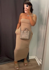 2021 Styles Women Fashion INS Styles Fashion Solid Color Maxi Dress