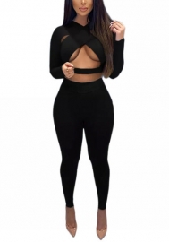 2021 Styles Women Fashion INS Styles Fashion Soli Color Two Piece Set