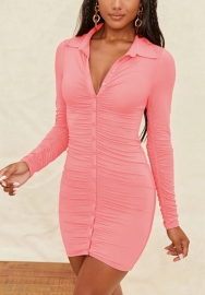 2021 Styles Women Fashion INS Styles Fashion Ruffle Long Sleeve Mini Dress