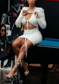 2021 Styles Women Fashion INS Styles Fashion Long Sleeve Ruffle Mini Dress