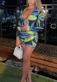 2021 Styles Women Fashion INS Styles Fashion Long Sleeve Mini Dress