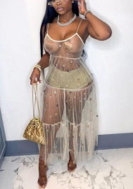 2021 Styles Women Fashion INS Styles Sexy Mesh Maxi Dress