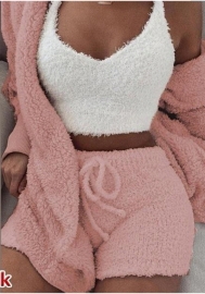 Women Fashion Solid Color Casual Tracksuit Suit 3 Piece Suit