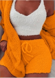 Women Fashion Solid Color Casual Tracksuit Suit 3 Piece Suit