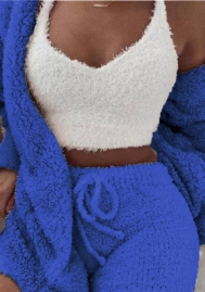 Women Fashion Solid Color Casual Tracksuit Suit 3 Piece Suit