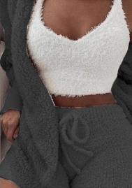 Women Fashion Solid Color Casual Tracksuit Suit 3 Piece Suit