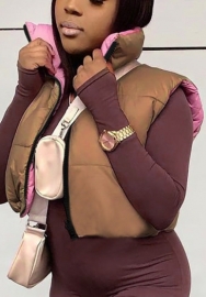 2021 Styles Women Fashion INS Styles Fashion Sleevelesss Front Zipper Coat (Double Use）