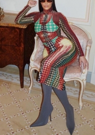 2021 Styles Women Fashion INS Styles Fashion Autumn Long Sleeve Maxi Dress