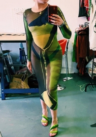 (Pre-Szle)2021 Styles Women Fashion INS Styles Fashion Autumn Long Sleeve Maxi Dress