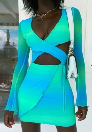 (Pre-Szle)2021 Styles Women Fashion INS Styles Fashion Autumn Long Sleeve Mini Dress