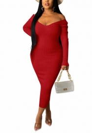 2021 Styles Women Fashion INS Styles Fashion Autumn Long Sleeve Midi Dress