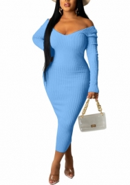 2021 Styles Women Fashion INS Styles Fashion Autumn Long Sleeve Midi Dress