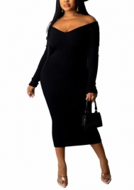 2021 Styles Women Fashion INS Styles Fashion Autumn Long Sleeve Midi Dress