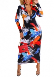 2021 Styles Women Fashion INS Styles Fashion  Long Sleeve Autumn Maxi Dress