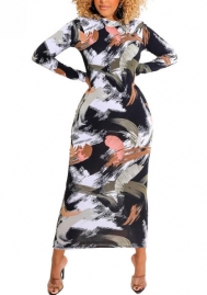 2021 Styles Women Fashion INS Styles Fashion  Long Sleeve Autumn Maxi Dress