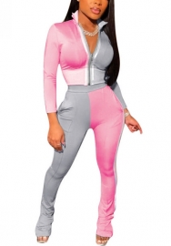 2021 Styles Women Fashion INS Styles Fashion Autumn Contrast Color Two Pieces Set