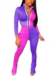 2021 Styles Women Fashion INS Styles Fashion Autumn Contrast Color Two Pieces Set