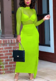 2021 Styles Women Fashion INS Styles Fashion Autumn Two Pieces Set Maxi Dress