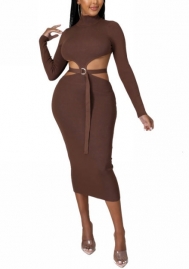 2021 Styles Women Fashion INS Styles Fashion Autumn Long Sleeve Midi Dress