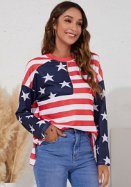 (Real Image)2021 Styles Women Fashion INS Styles Fashion National Flag  Tops