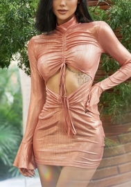 (Real Image)2021 Styles Women Fashion Fall & Winter INS Styles Fashion Long Sleeve Mini Dress