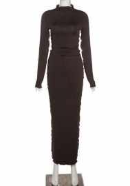 (Real Image)2021 Styles Women Fashion Fall & Winter INS Styles Fashion Maxi Dress