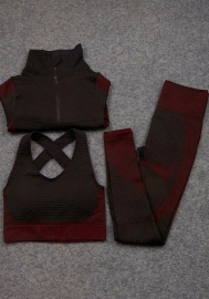 (Real Image)2021 Styles Women Fashion Fall & Winter INS Styles Fashion Three Pieces Set Yoga Tracksuit Suit