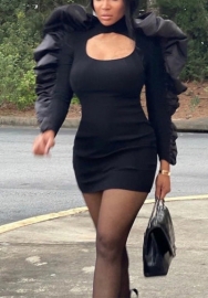 (Real Image)2021 Styles Women Fashion Fall & Winter INS Styles Fashion Long Sleeve Mini Dress